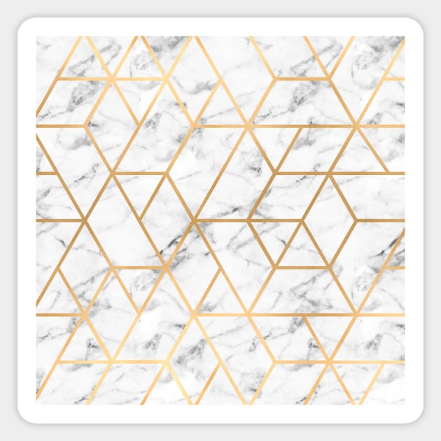 Marble & Gold Geo Lines Sticker by Blue-Banana